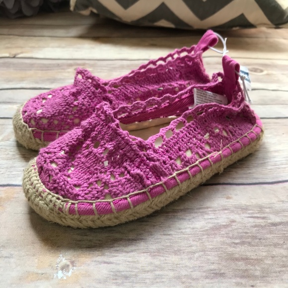 Old Navy Other - SOLD - Old Navy Pink Lace Espadrilles Girls 8 NEW NWT Raspberry Rhapsody